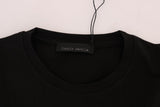 Frankie Morello Chic Black Crewneck Tee with 'RIDERS' Motif