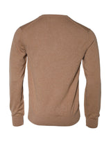 Dolce & Gabbana Brown Cashmere Knit V-neck Pullover Sweater