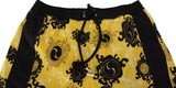 Dsquared² Yellow Black Printed Nylon Beachwear Shorts Swimwear