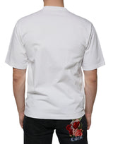 Dolce & Gabbana White Cotton DG Logo Print Casual T-shirt