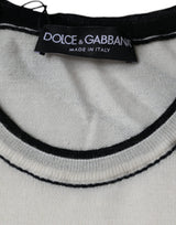 Dolce & Gabbana Off White Cashmere Short Sleeves T-shirt