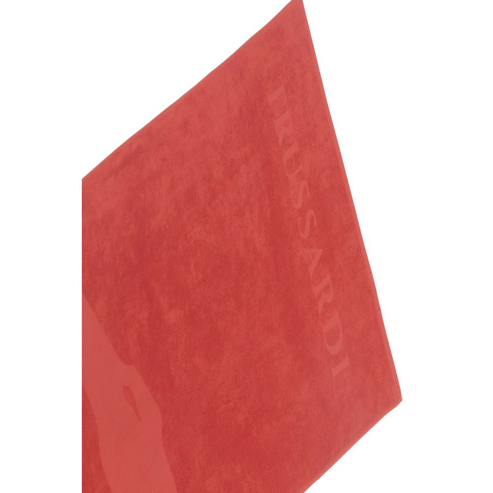 Trussardi Beachwear Red Cotton Men Beach Towel