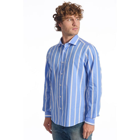 Baldinini Trend Light Blue Cotton Men Shirt