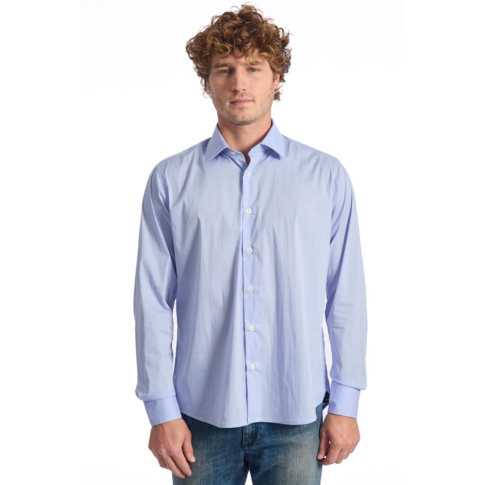 Baldinini Trend Light Blue Cotton Men Shirt