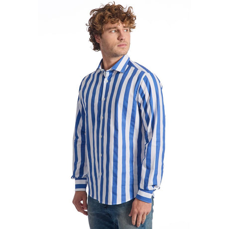 Baldinini Trend Blue Cotton Men Shirt