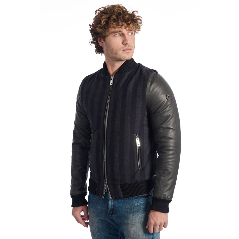 Roberto Pepe Luxury Black Wool Men Jacket