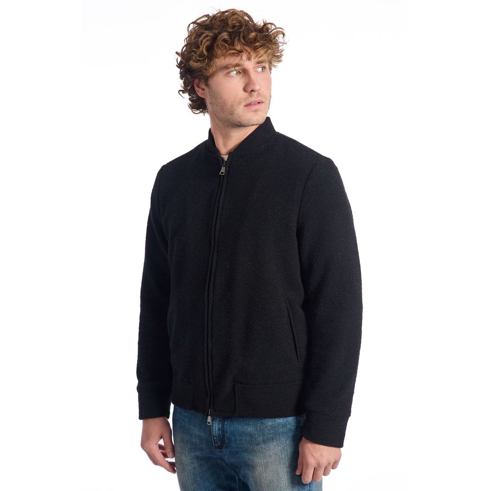 Roberto Pepe Luxury Black Wool Men's Jacket