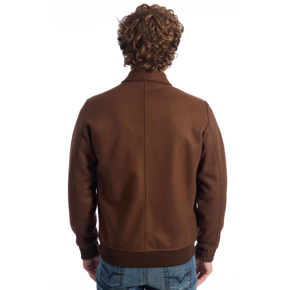 Roberto Pepe Luxury Brown Wool Men Jacket