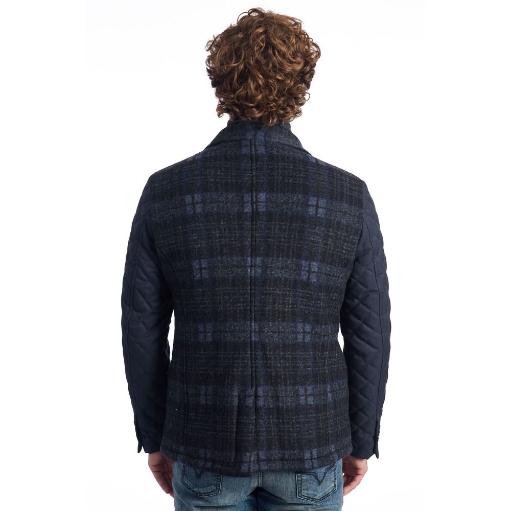 Roberto Pepe Luxury Blue Wool Men's Jacket