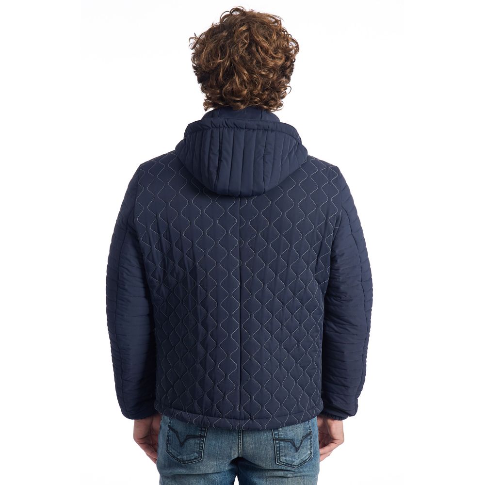 Roberto Pepe Luxury Blue Polyamide Men's Quilted Jacket