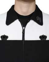 Dolce & Gabbana Black White DG Crown Full Zip Blouson Jacket