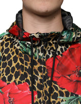 Dolce & Gabbana Multicolor Leopard Floral Hooded Jacket