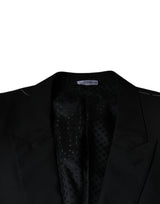 Dolce & Gabbana Black Wool Single Breasted Men Coat Blazer