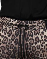 Dolce & Gabbana Brown Leopard Polyester Jogger Pants