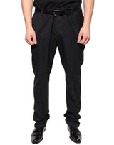 Dolce & Gabbana Black Wool Skinny Dress Formal Pants