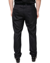 Dolce & Gabbana Black Wool Skinny Dress Formal Pants