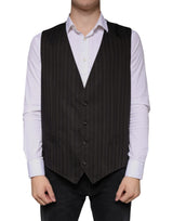 Dolce & Gabbana Black Cotton Waistcoat Dress Formal Vest