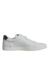 Dolce & Gabbana White Silver Sacred Heart Men Sneakers Shoes