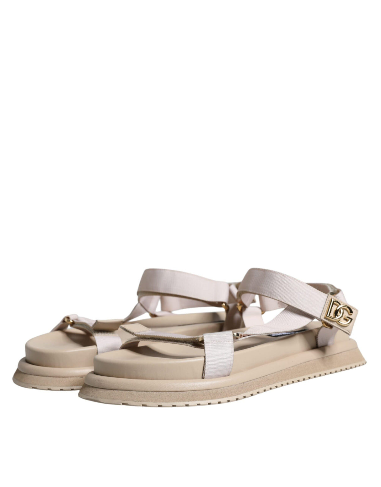 Dolce & Gabbana Beige Nappa Devotion Strap Men Sandals Shoes