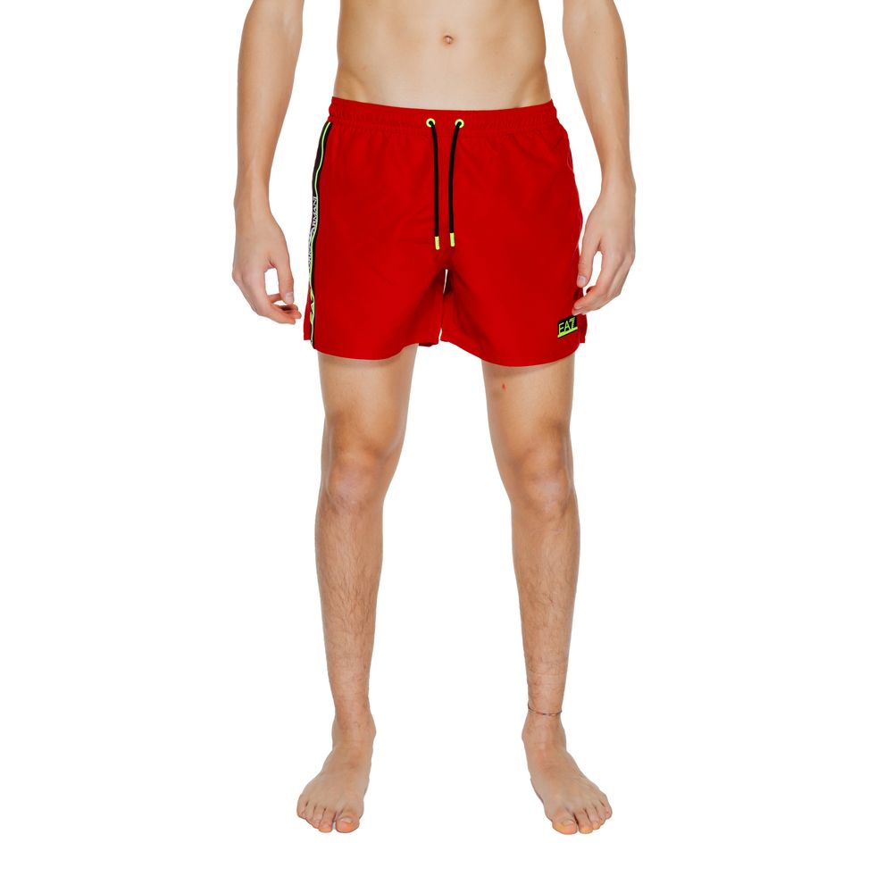 EA7 Emporio Armani Red Polyester Swimwear