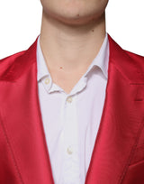 Dolce & Gabbana Red Polyester Single Breasted Formal Suit