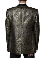 Dolce & Gabbana Gold SICILIA Jacquard Single Breasted Coat Blazer