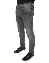 Dolce & Gabbana Dark Gray Cotton Stretch Skinny Denim Jeans