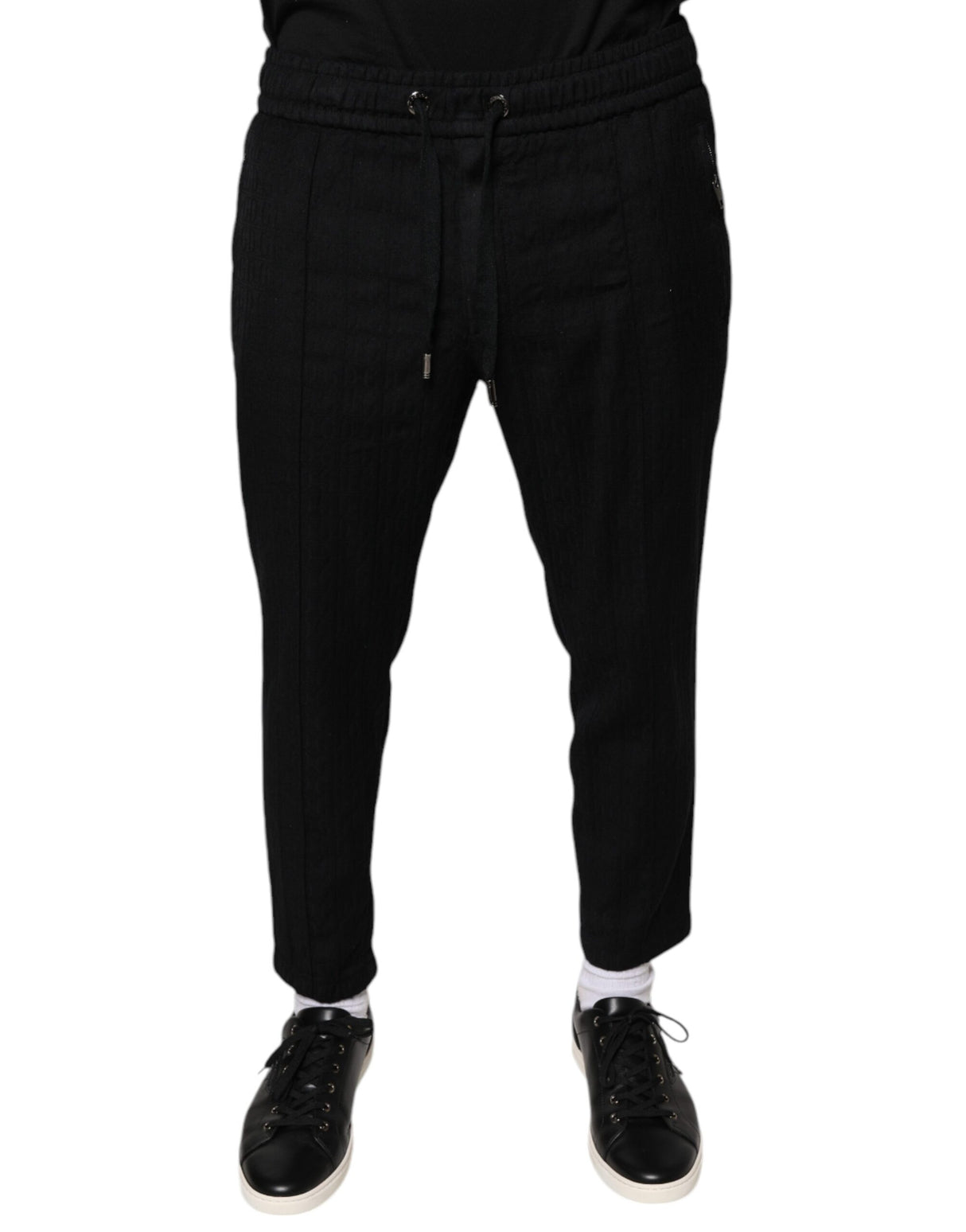 Dolce & Gabbana Black Wool Jogger Jogging Pants