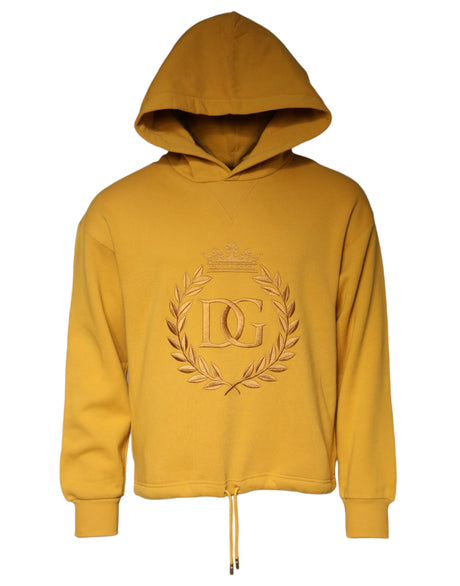 Dolce & Gabbana Mustard DG Hooded Men Sweatshirt Sweater