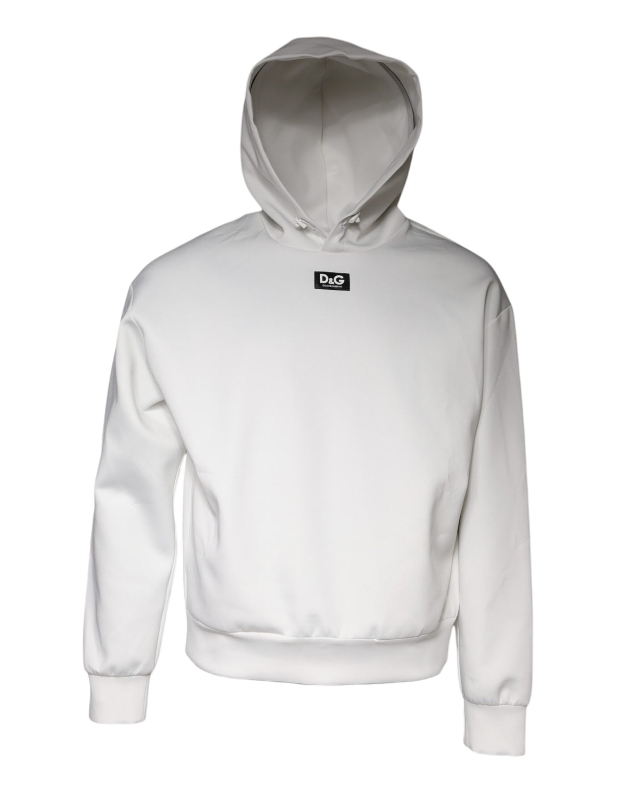 Dolce & Gabbana White D&G Logo Hooded Men Sweatshirt Sweater