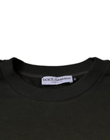 Dolce & Gabbana Army Green Crown Cotton Sweatshirt Sweater