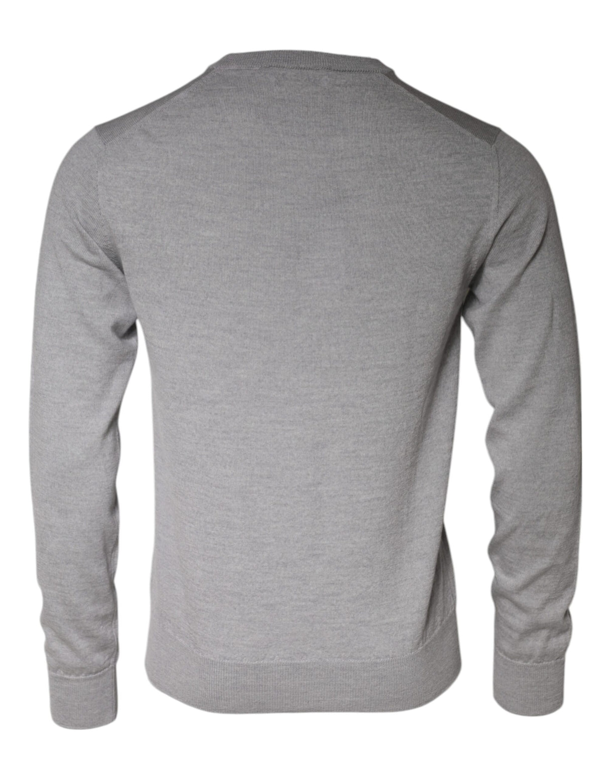 Dolce & Gabbana Light Gray Wool Crew Neck Pullover Sweater