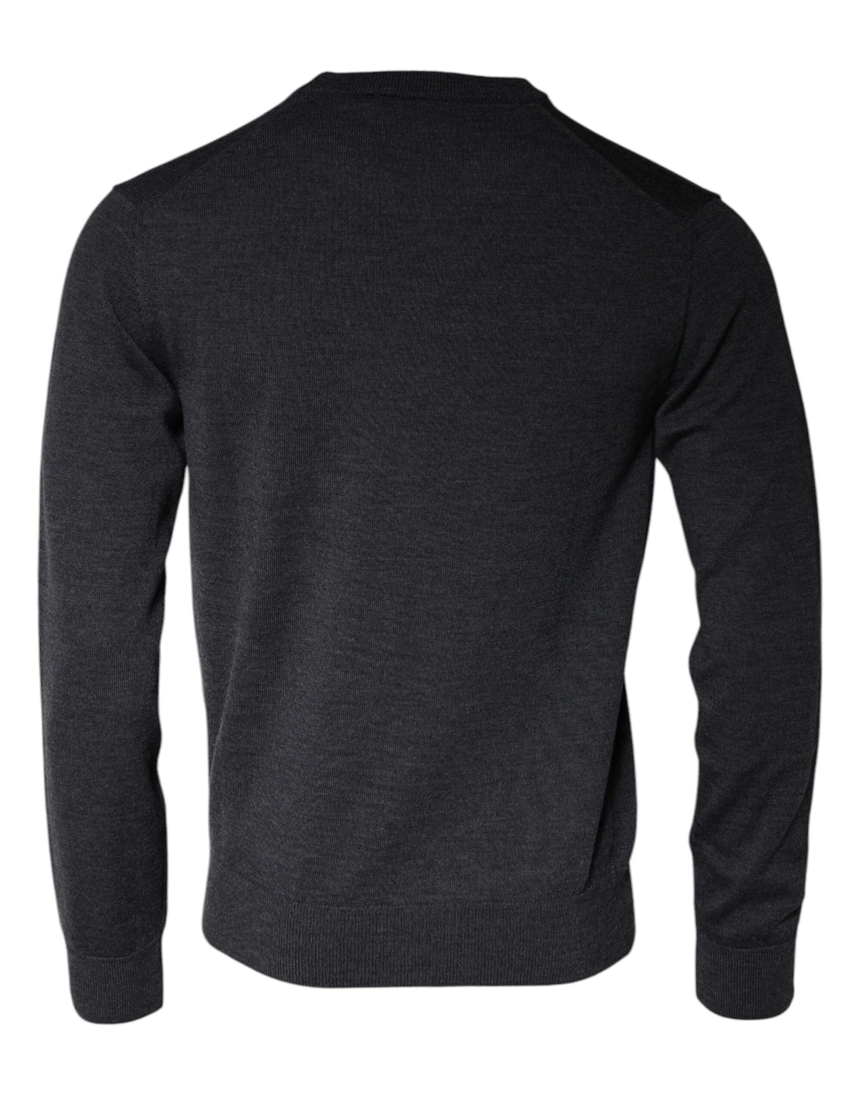 Dolce & Gabbana Dark Gray Wool Crew Neck Pullover Sweater