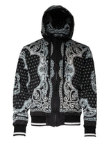 Dolce & Gabbana Black White Bandana Hooded Sweatshirt Sweater