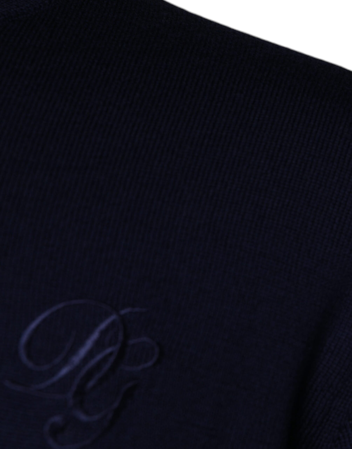 Dolce & Gabbana Dark Blue Wool Crew Neck Pullover Sweater