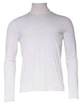 Dolce & Gabbana White Long Sleeve Turtleneck Men Pullover Sweater