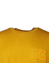 Dolce & Gabbana Mustard Embossed Logo Crew Neck T-shirt