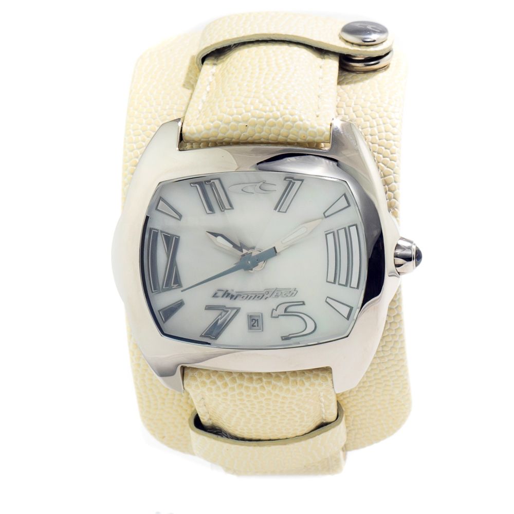 Chronotech Beige Leather Watch