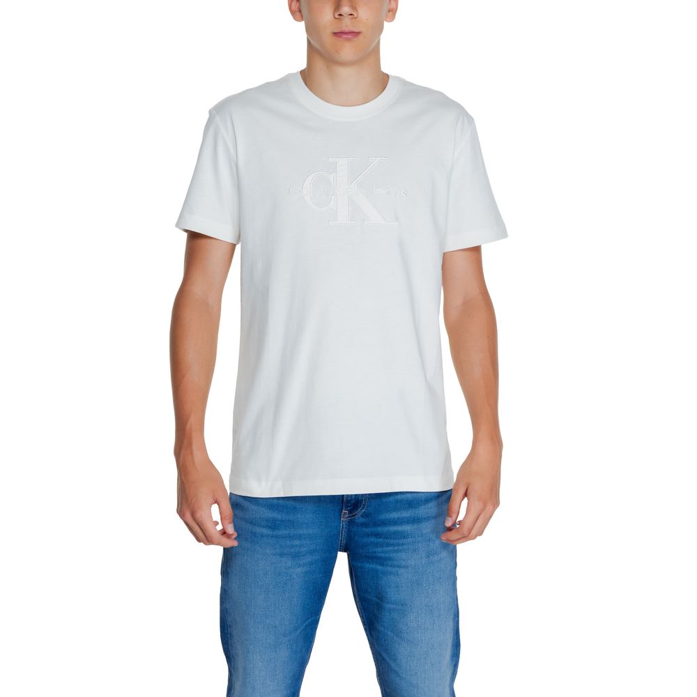 Calvin Klein Jeans Cream Cotton T-Shirt