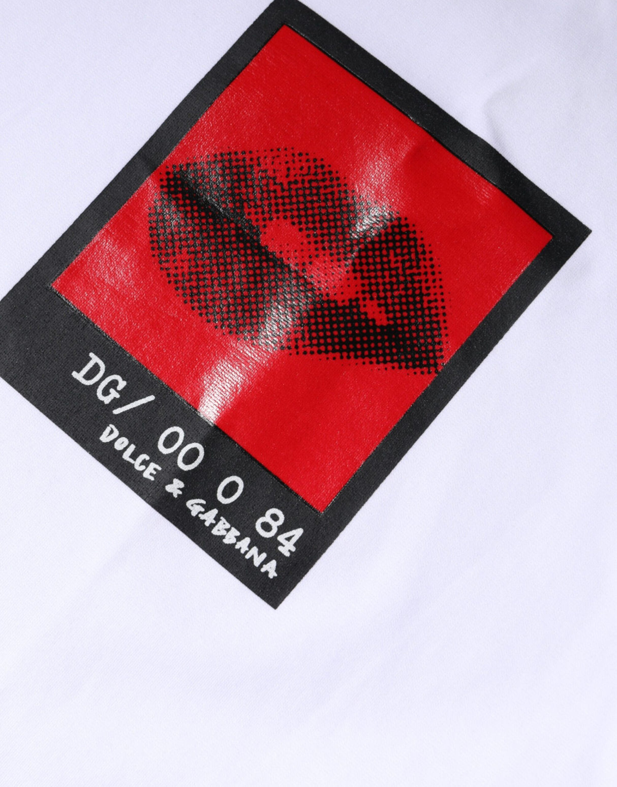 Dolce & Gabbana White Red Lips Print Cotton T-shirt