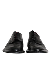 Dolce & Gabbana Black Leather Derby Wingtip Formal Shoes