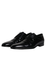 Dolce & Gabbana Black Leather Lace Up Derby Formal Shoes