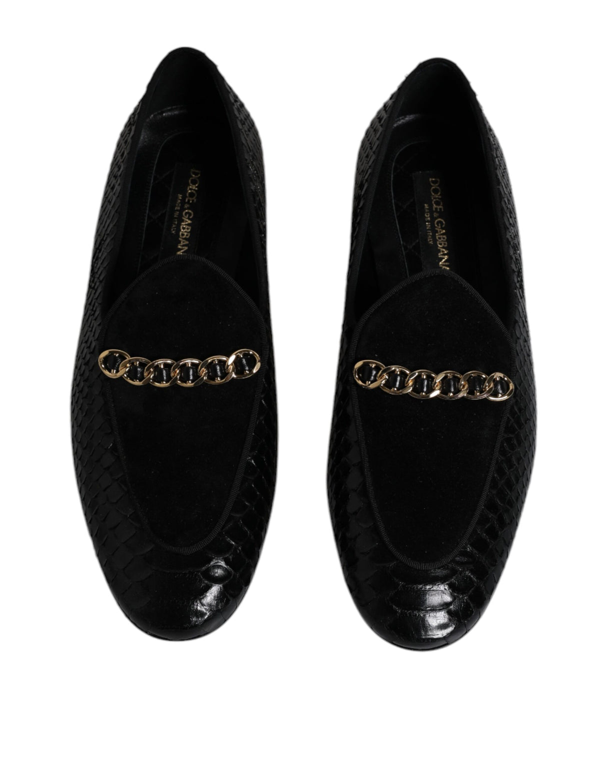 Dolce & Gabbana Black Exotic Leather Loafers Men Dress Shoes