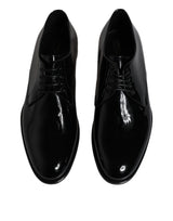 Dolce & Gabbana Black Patent Leather Derby Formal Dress Shoes