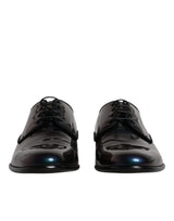 Dolce & Gabbana Peacock Patent Leather Derby Men Dress Shoes