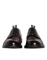 Dolce & Gabbana Bordeaux Leather Derby Formal Dress Shoes