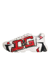 Dolce & Gabbana White Daymaster Hand Painted Sneakers Shoes