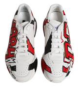 Dolce & Gabbana White Daymaster Hand Painted Sneakers Shoes