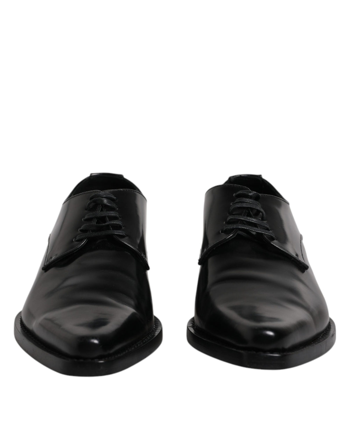 Dolce & Gabbana Black Patent Leather Derby Men Dress Shoes