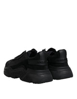 Dolce & Gabbana Black Leather Daymaster Low Top Sneakers Shoes